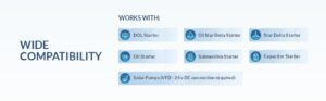 wide range of compatibility: varun works with any two button starter: DOL starter, star delta starter, oil starter